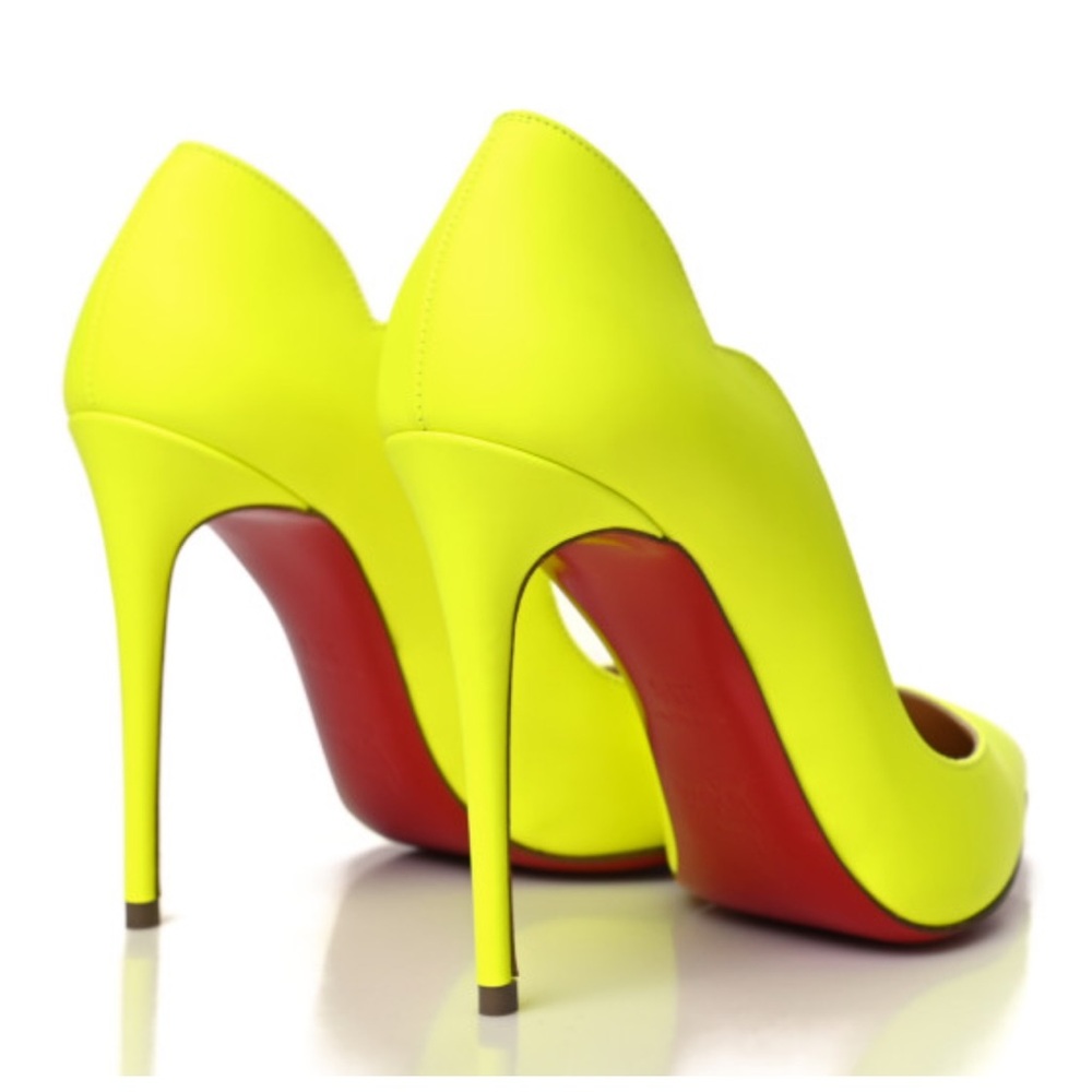 AUTHENTIC CHRISTIAN LOUBOUTIN HOT CHICK 100 FLUO MATT IN NEON - Picture 4 of 10